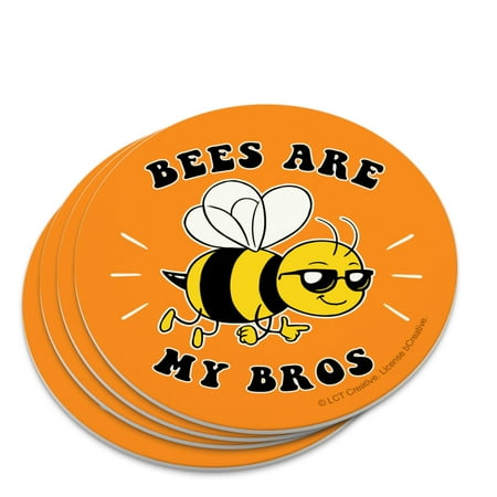 

Bees Are My Bros Funny Humor Novelty Coaster Set