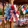 thumbnail image 5 of Patriotic Red White Blue Flower Wreath for Front Door 15.7 Inch Independence Day Hanging Decoration for Memorial Day Veterans Day Porch Wall Farmhouse Outdoor Holiday Decor, 5 of 6