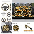 thumbnail image 4 of Uorisanigo Sunflowers Daisies Car Front and Rear Cushion Covers Steering Wheel Cover Pillowcase for Cars Water Coaster Gear Lever Cover+Hand Brake Cover Easy to Install 11-Piece, 4 of 7