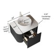 thumbnail image 5 of 24" Wall-Mounted Bathroom Vanity with Sink, Curved Edge, Striped Black Cabinet | Pre-assembled floating design, ample storage, modern look, easy installation, durable ceramic basin, 5 of 5