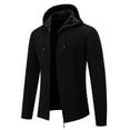 thumbnail image 4 of PNTUTB Mens Casual Full Zip Warm Fashion Solid Color Drawstring Hooded Long Sleeve Coat with Pockets, 4 of 6