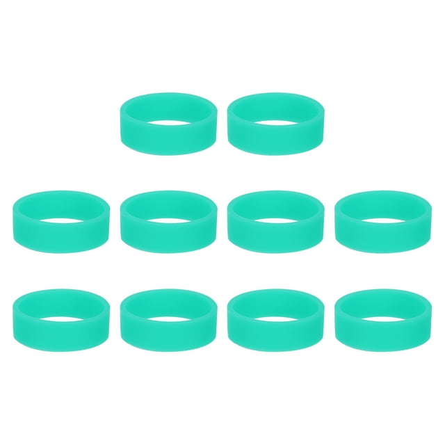 10Pcs Silicone Rubber Bands Non-slip 1.22 Inch Flat for Books, Light Green