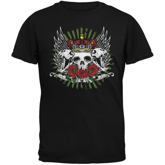 Skull & Roses Black Youth T-Shirt - Youth Medium