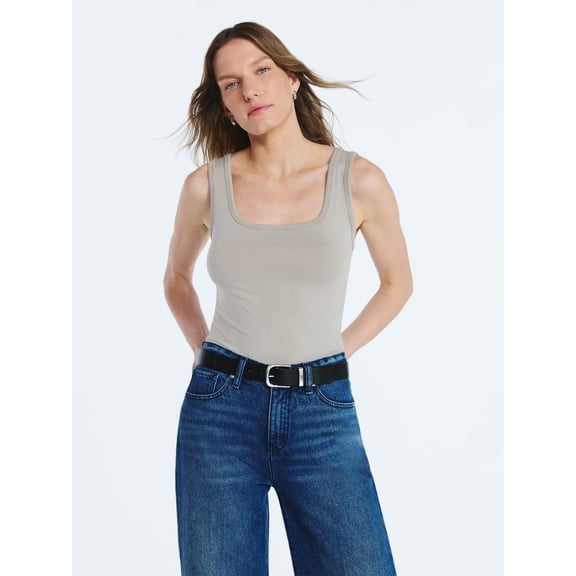 Scoop Women’s Square Neck Tank Top, Sizes XS-XXL
