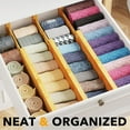 thumbnail image 7 of SpaceAid Bamboo Dresser Drawer Dividers 6 Pack, 4.65“ High Adjustable 12.5“-17” Drawer Organizers for Clothing, 7 of 7