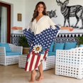 thumbnail image 3 of Xixirimido Daisy American Flag Print Women's Kaftan Dresses Plus Size Beach Cover Up V-Neck Batwing Sleeve Swimsuit Coverup Summer Caftan Dress, 3 of 7