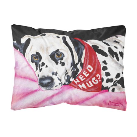 Carolines Treasures AMB1148PW1216 Need a Hug Dalmatian Fabric Decorative Pillow   12H x16W  multicolor