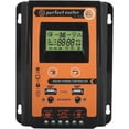 thumbnail image 1 of CHAO Controlador de carga Solar MPTT, Panel Solar de 12V/24V, regulador de batería, Panel de pantalla LCD USB Dual, regulador de corriente 30A, negro y naranja, 1 of 5