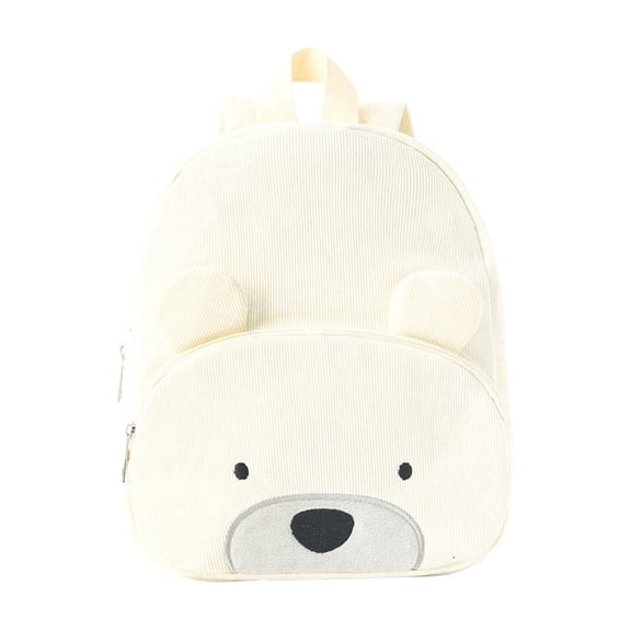 Corduroy Bear Backpack, Cute Bears Face Backpacks, Lightweight Soft Daypack, Animal Themed Daybag for Travel Camping Hiking Picnic Office Supplies