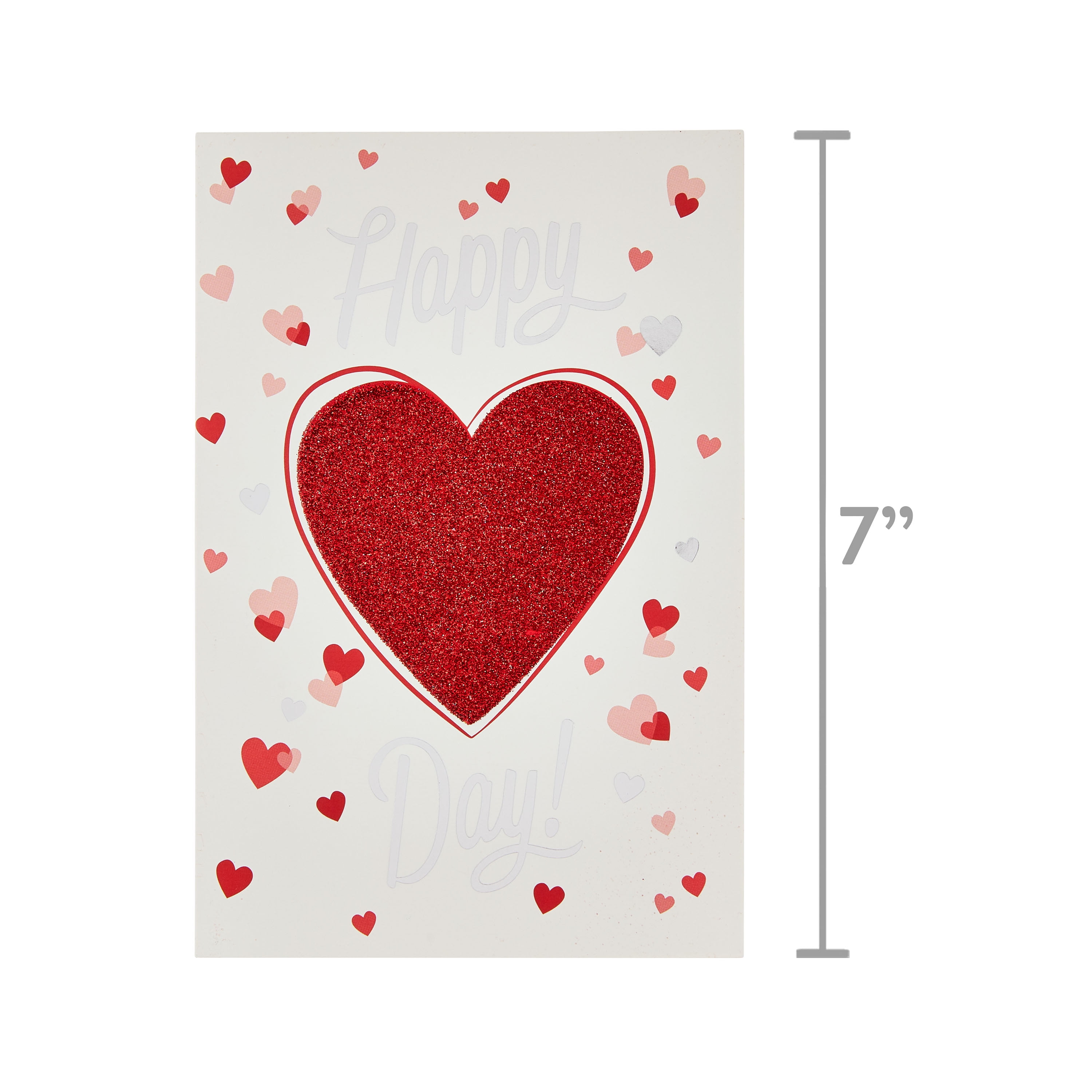 Valentine's Day Red Glitter Heart Greeting Card, by Way To Celebrate 