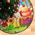 thumbnail image 4 of Coolnut Fairytale Candy Town Christmas Tree Mats Waterproof Tree Skirt, Colorful Lollipop Houses Xmas Tree Stand Tray Mat Floor Protector Pad for Holiday Party Decoration, 28.3", 4 of 6