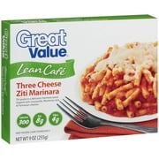 Great Value Lean Cafe Three Cheese Ziti Marinara, 9 oz