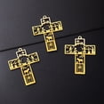 thumbnail image 4 of Cinvoph 3pcs Metal Cross Pendant Hollow Ornament Churchs Supplies Easter Crafts Desktop Decoration Ornaments Idear Gift 1.5"x1.2" B#Gold, 4 of 7