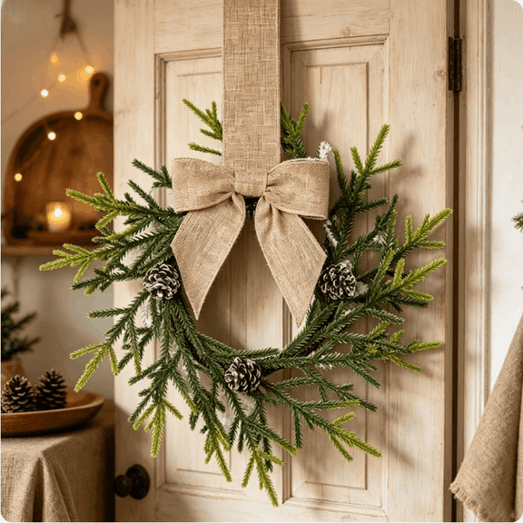 Mini Wreaths for Cabinets,Artificial French Style Small Christmas Wreaths,Christmas Mini Faux Pinecone Cabinet Wreath Ring,Mini Hanging Christmas Fake Pine Wreath Ornament for Holiday,Xmas,Home