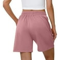 thumbnail image 4 of Yubnlvae High Waist Tie Shorts - Women's Summer Casual Drawstring Shorts with Pockets, Comfortable Loose Fit Bermuda Length (Pink 2 | L), 4 of 6