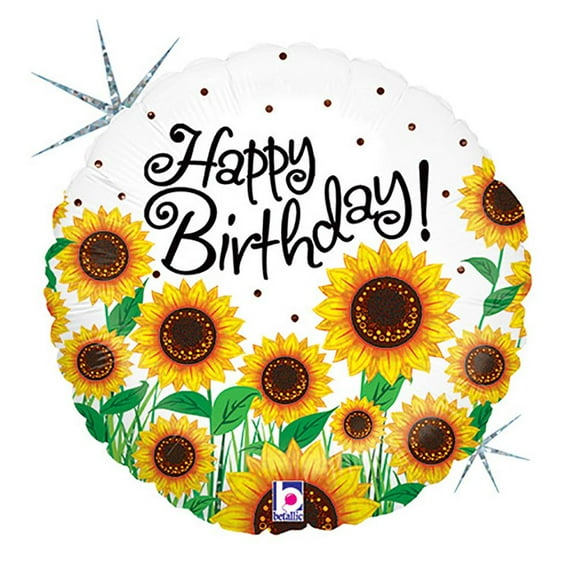 LOONBALLOON Birthday General Balloons, 18″ SUNNY SUNFLOWERS BIRTHDAY