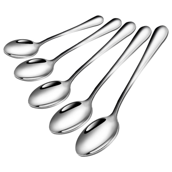 Dtwnek 5PCS Tea Spoons Silverware, Stainless Steel Dessert Spoons, Coffee Spoons Set