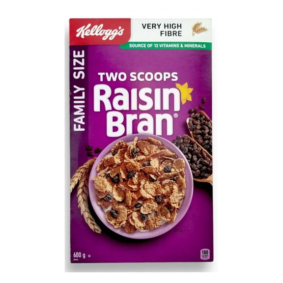 Kellogg's Two Scoops Raisin Bran, Family Size, 600g/21.2 oz