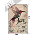 thumbnail image 5 of Hummingbird Metal Tin Sign Wall Art for Bathroom Rustic Hummingbird Pictures Wall Decor Farmhouse Country Bird Painting Prints Modern Home Bedroom Living Room Kitchen Decoration 12 x 8 in, 5 of 6