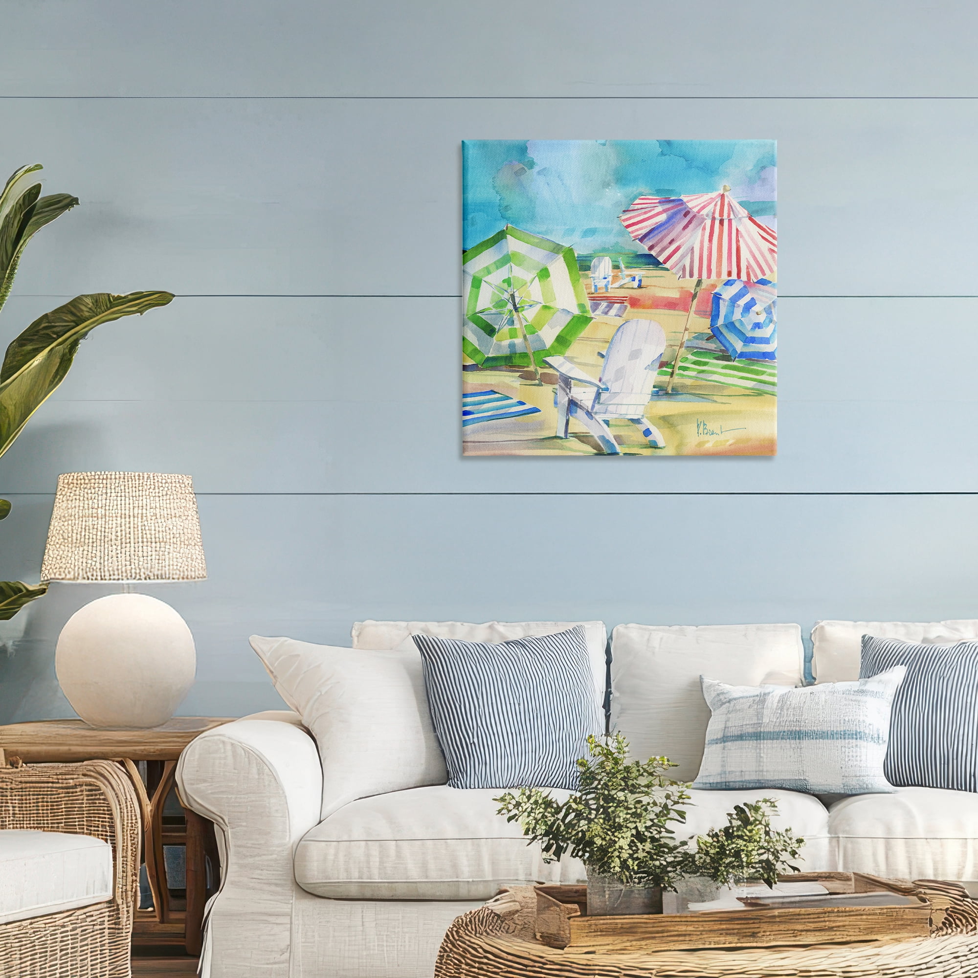 Stupell Industries Ventura Beach Umbrellas Canvas Wall Art, design by Paul Brent