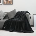 thumbnail image 5 of Mellowdy Extra Thick Hearty Plush Blanket - 500GSM Queen Warm Blanket for Winter, Fall, Couch, Bed (Matte Black, 90x90 inches), 5 of 9
