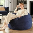 thumbnail image 4 of Codi Bean Bag Chair with Filler Included, 3ft - Comfy Beanbag Chairs, Memory Foam Added - Machine Washable and Soft Mink Bonded Cover - Blue, 3 FT, 4 of 14