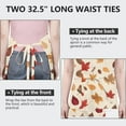 thumbnail image 6 of Autumn Fall Leaves Pattern Apron-Garden Aprons for Women with Pockets-Cotton Linen Waterproof Kitchen Cooking Gardening Aprons Adjustable for Kitchen,Cooking,BBQ and Salon 33"x27", 6 of 7