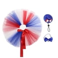thumbnail image 2 of Set de vestido para mascotas del Día de la Independencia Conjunto rojo Blanco Azul - Falda, gorra, corbata de 3 piezas, malla de poliéster, ajustable, Sesión de fotos para perros pequeños medianos y, 2 of 6