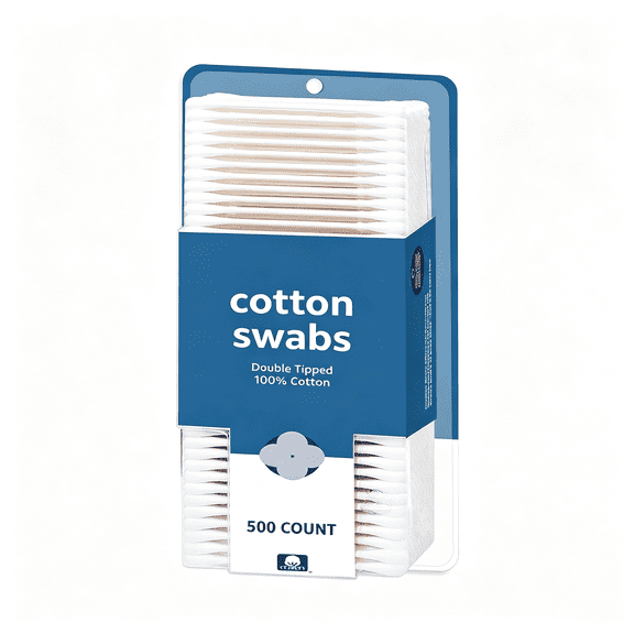 Cotton Swabs, 500 Count Double Tipped 100% Pure Cotton Sticks, Multipurpose Cotton Buds for Ear Cleaning, Beauty Makeup & Household Use