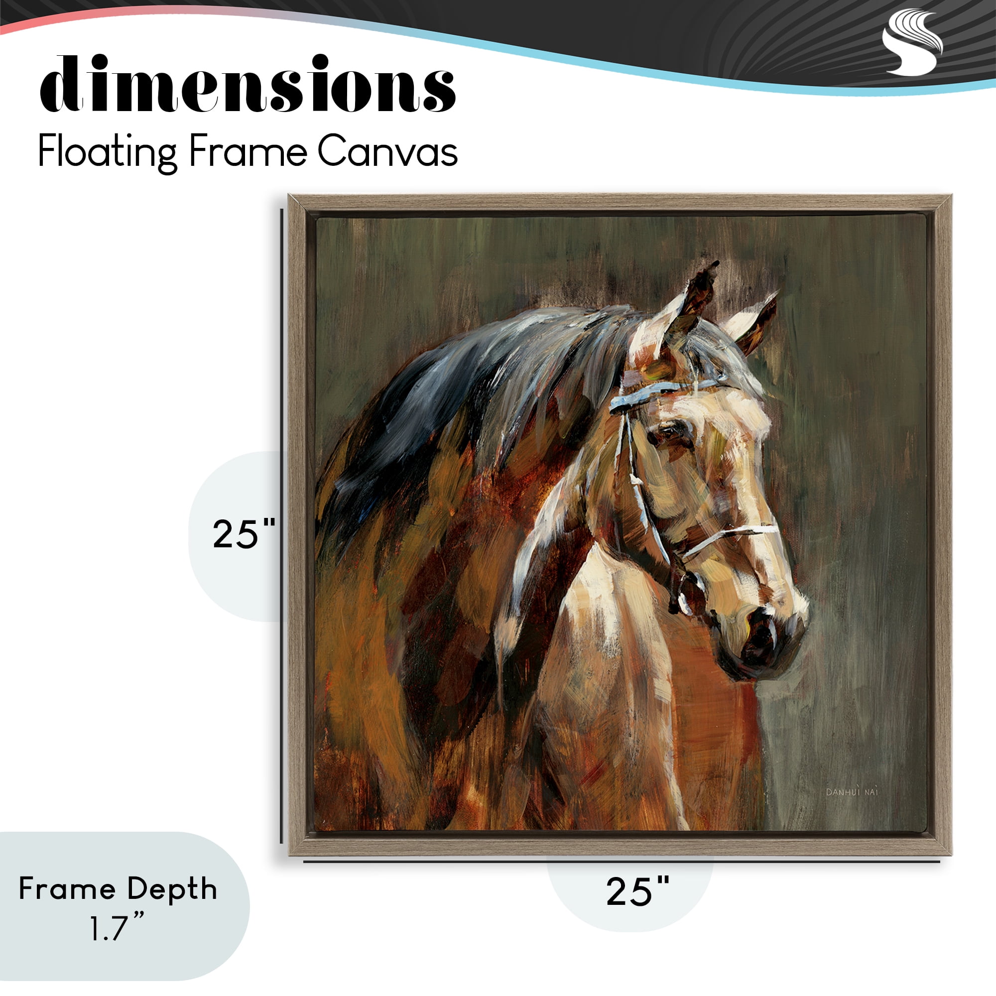Stupell Industries Horse in Stable at Dusk Brown Framed Floater Canvas Wall Art, design by Danhui Nai