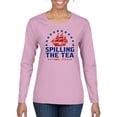 thumbnail image 2 of Wild Bobby Spilling The Tea Since 1773 Women Graphic Long Sleeve Tee, 2 of 6
