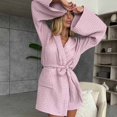 thumbnail image 3 of Pijama de otoño para mujer, bata de baño con tirantes de gofre, ideal para hotel, alojamiento y desayuno., 3 of 5