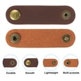 thumbnail image 3 of Uxcell Leather Cord Organizer Cable Straps, 6Pcs 8x2cm Cable Leather Clips USB Earphone Cord Management, Red Brown, 3 of 6