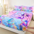 thumbnail image 3 of jejeloiu Initial Letter B Full Size Sheets,Watercolor Sealife Shell Bed Sheets For Mermaid Lover 4pcs, 3 of 7