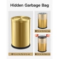 thumbnail image 4 of Bote de basura Huaqinglian de acero inoxidable dorado, 10 l/2.6 galones, 4 of 6