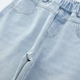 thumbnail image 6 of Kids Girls Jeans Denim Elastic Wasit Wide Leg Jeans Teen Jeans for Little Girls 10-11 Years, 6 of 9