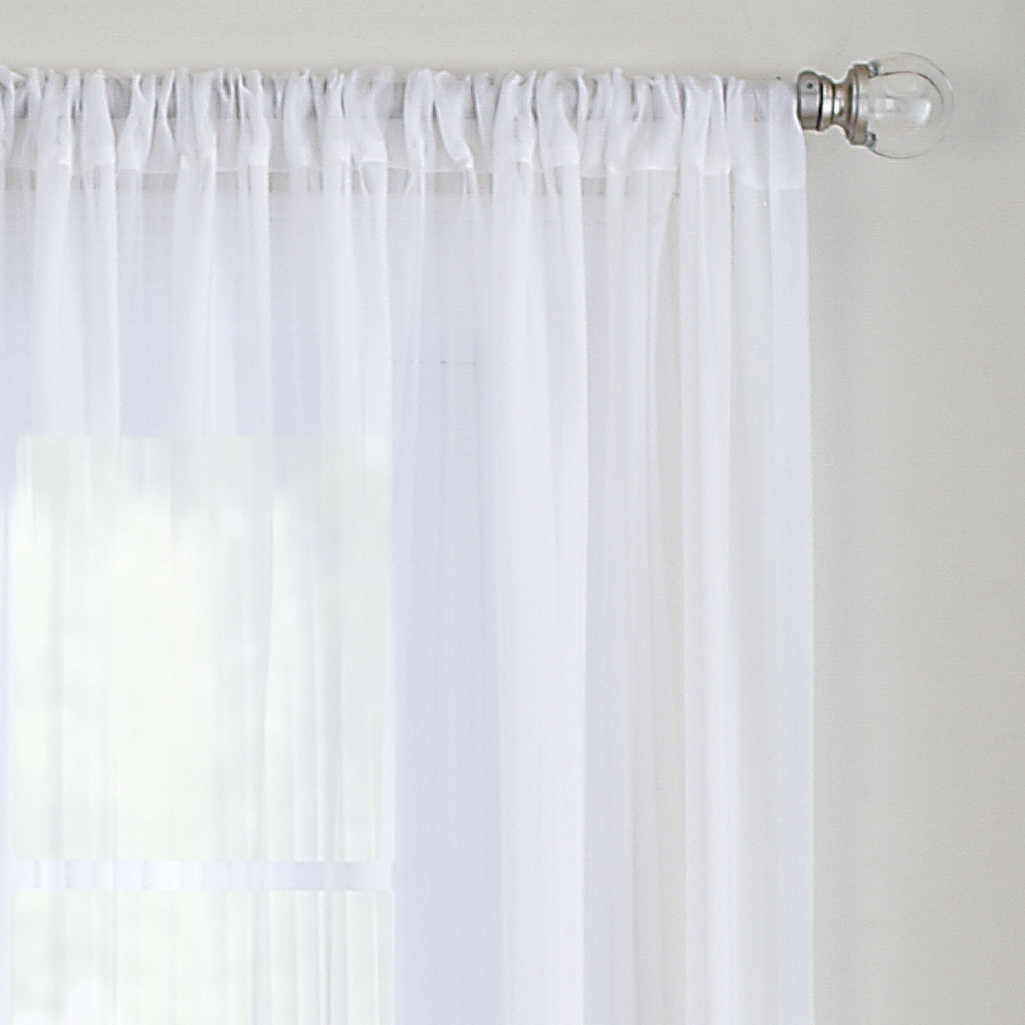 Better Homes & Gardens White Woven Stripe Sheer Curtains, 54” x 84” (2 Panels)