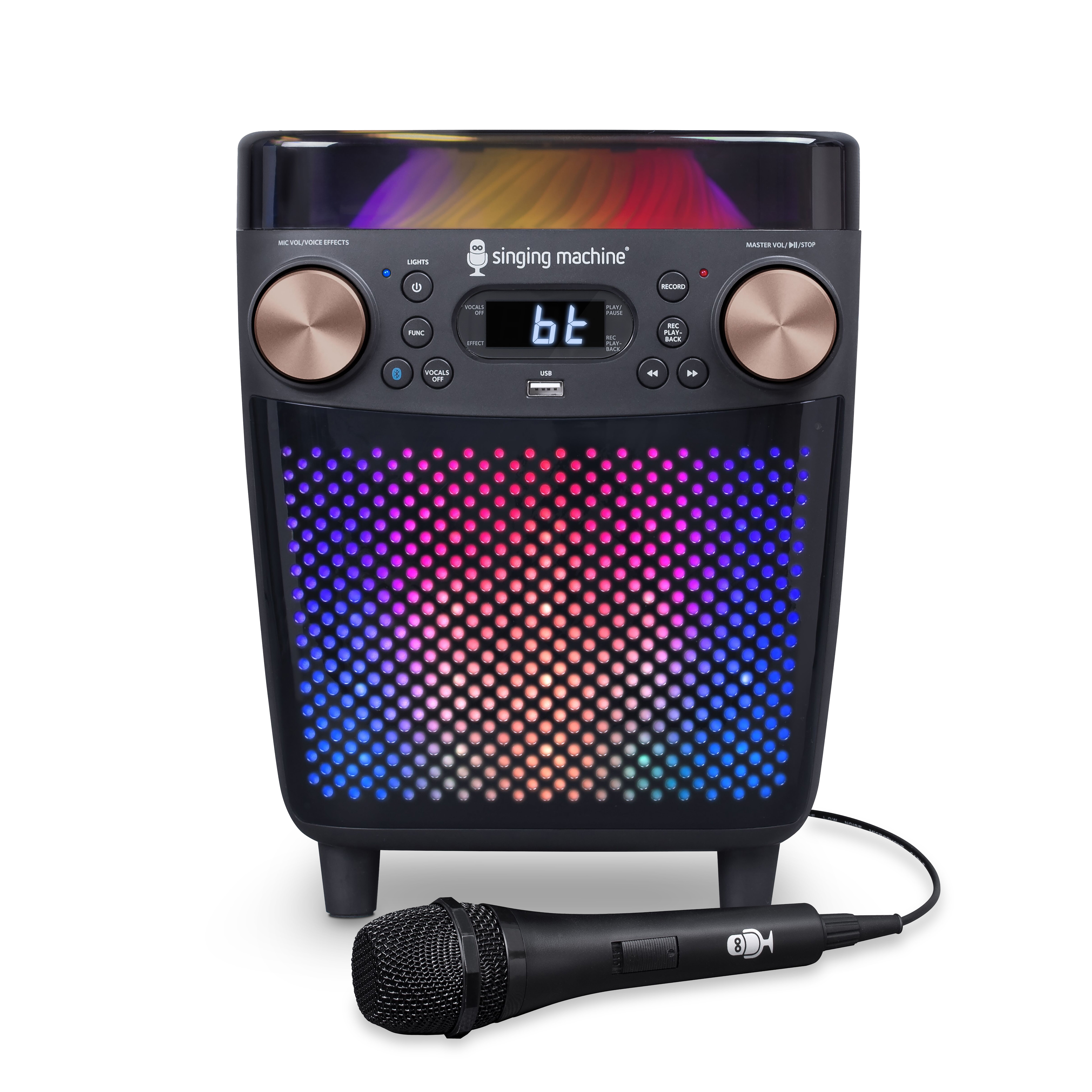 Singing Machine Portable Bluetooth® system + Light Show, SML693BK