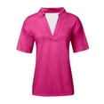 thumbnail image 4 of Womens Short Sleeve Polo Shirts V Neck Collared Business Dressy Casual Tops 2025 Summer Trendy Relaxed Fit Workout Blouses, 4 of 5
