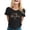 Noir, variante sur T-Shirts pour Femmes - Haut à Manches Courtes et Col Rond avec Imprimé Lettre Décontracté pour Usage Quotidien, Tricot Doux et Respirant