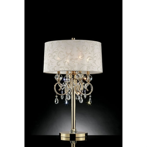 Chandelier Table Lamp With Hanging, Gold Crystal Chandelier Table Lamp