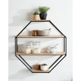 thumbnail image 7 of Kate and Laurel Lintz Octagon Floating Wall Shelf, Rustic Brown 24x24, 7 of 7