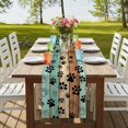 thumbnail image 4 of Table Runners 90 Inches Long Dress Scarves, Teal Blue Brown Farmhouse Coffee/Dining/Kitchen Table Runner for Living Room, Rustic Farmhouse Dog Paw Vintage 13x90 Inch, 4 of 9