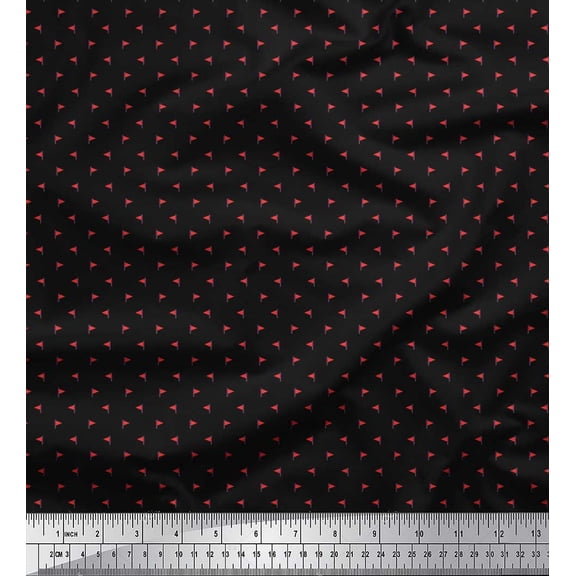 Soimoi Crepe Silk Fabric Flag Small Printed Fabric 1 Yard 42 Inch Wide