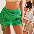 thumbnail image 3 of Gibobby mini faldas de tul para mujer Cubiertas de traje de baño huecas Cubiertas sexy de playa de punto con borlas(Verde, S), 3 of 4