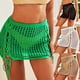 thumbnail image 3 of Gibobby mini faldas de tul para mujer Cubiertas de traje de baño huecas Cubiertas sexy de playa de punto con borlas(Verde, XL), 3 of 4