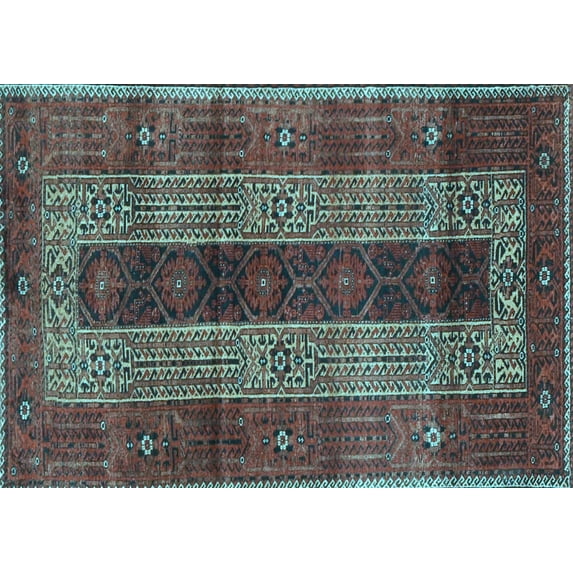 Ahgly Company Indoor Rectangle Persian Light Blue Traditional Area Rugs, 5' x 7'