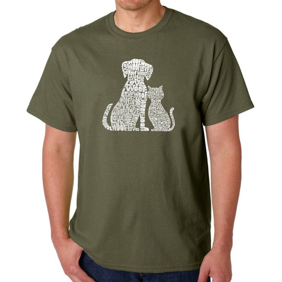 Men's Word Art T-shirt - Dogs and Cats