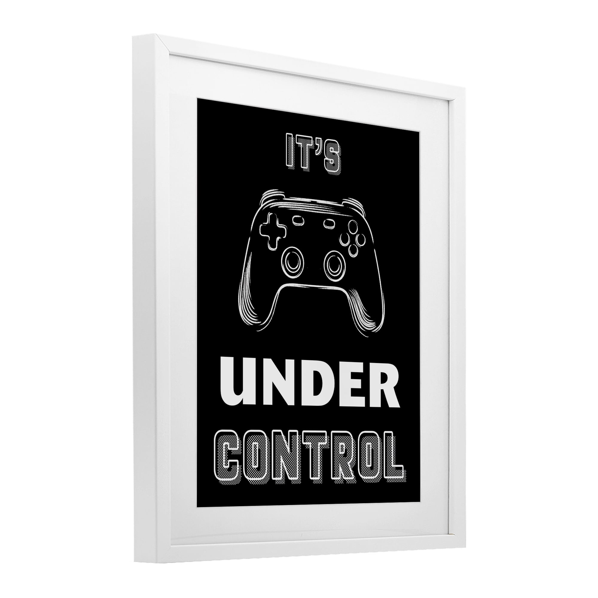 Stupell Industries Under Control Gamer White Framed Print Under Glass, design by Marcus Prime