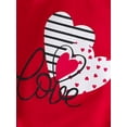 thumbnail image 6 of Valentine's Day Infant Girls Romper Sweatshirts Letter Heart Print Long Sleeve Crew Neck Jumpsuits Autumn Winter Baby Bodysuits, 6 of 8
